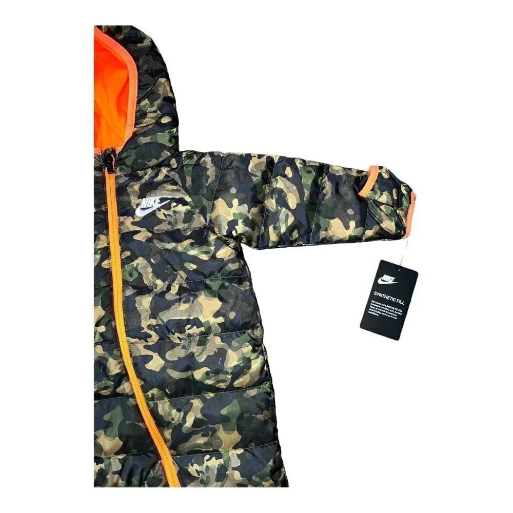 NWT NIKE Cire Insulated Snowsuit Camo Fleece Lined Sz 6M
